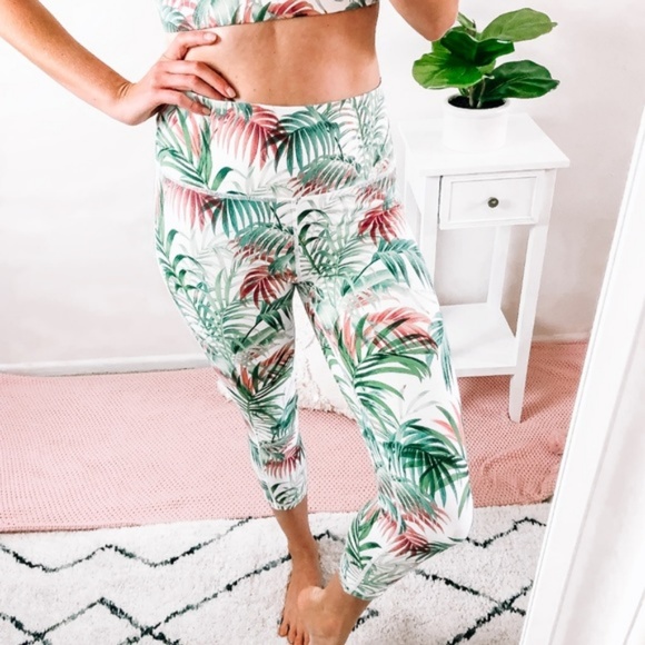 Twilight Gypsy Collective Pants - Tropical Leaves Palm Print Workout Leggings